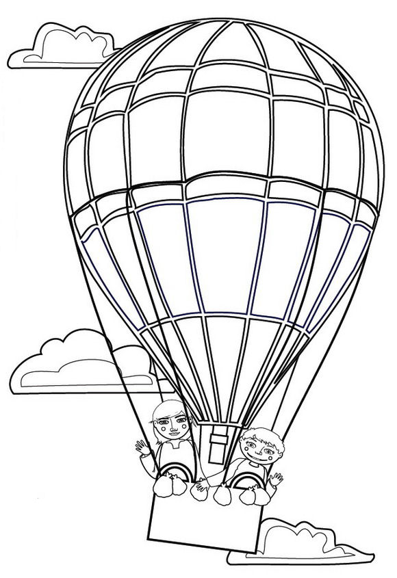 Heissluftballon ausmalbilder